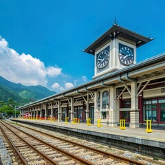 Naklejka premium Houtong Station is a railway station on the Taiwan Railway Administration Yilan Line located in Ruifang District