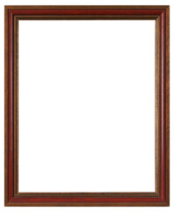 Lacquered wood picture frame in PNG format on a transparent background.