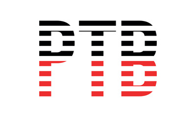 PTB three initial letter iconic line negative space minimal logo design vector template. monogram, abstract, wordmark, business, typography, minimalist, brand, company, flat, modern, unique, simple