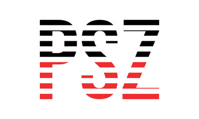 PSZ three initial letter iconic line negative space minimal logo design vector template. monogram, abstract, wordmark, business, typography, minimalist, brand, company, flat, modern, unique, simple