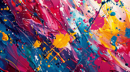 Vibrant Chaos: Explosive Abstract Color Splatters