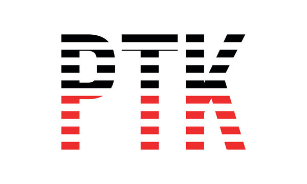 PTK three initial letter iconic line negative space minimal logo design vector template. monogram, abstract, wordmark, business, typography, minimalist, brand, company, flat, modern, unique, simple