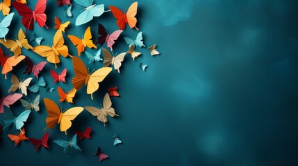 Colorful Butterflies Flying in Spring Air