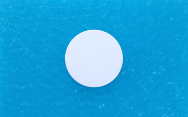 Minimal 3d round podium with blue ocean for product display