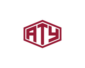 ATY logo design vector template