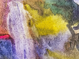 watercolor yellow, violet, green, red, blue vector background