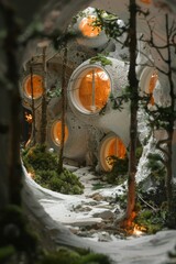 Fototapeta premium Designing the Future on Mars: Space Architect's Vision of Self-Sustaining Living Modules for Harsh Martian Terrain