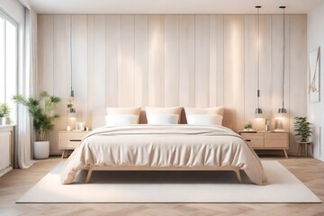 bright modern bedroom interior