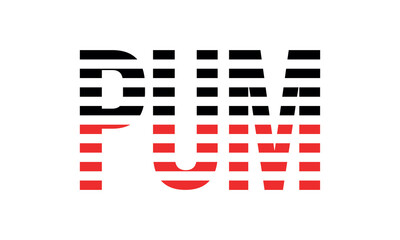 PUM three initial letter iconic line negative space minimal logo design vector template. monogram, abstract, wordmark, business, typography, minimalist, brand, company, flat, modern, unique, simple