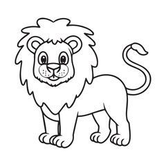 cartoon style cute white lion