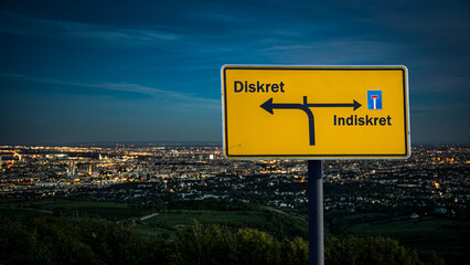 Signposts the direct way to Discreet versus Indiscreet - obrazy, fototapety, plakaty