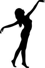 Female Dancer Black Vector silhouette 