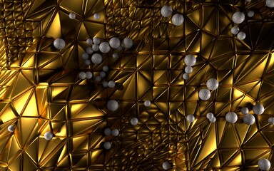 Abstract geometric golden background