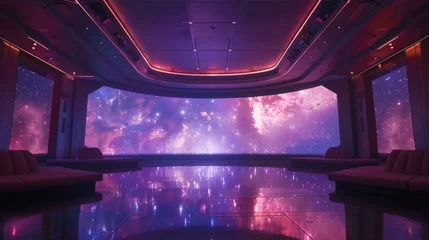 Fototapete Galactic Cruise Entertainment: Space Opera with Cosmic Backdrop and Classical Tunes © Ivy