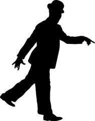 Male Dancer Black Vector silhouette 