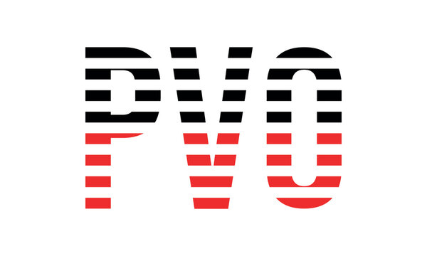 PVO three initial letter iconic line negative space minimal logo design vector template. monogram, abstract, wordmark, business, typography, minimalist, brand, company, flat, modern, unique, simple