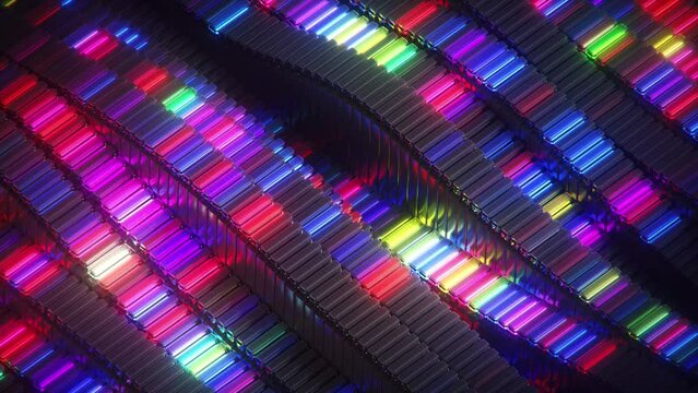 DNA sequencing or data processing concept. Seamless loop 3D render animation