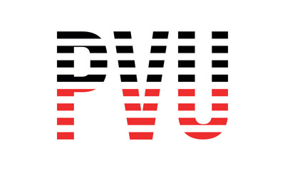PVU three initial letter iconic line negative space minimal logo design vector template. monogram, abstract, wordmark, business, typography, minimalist, brand, company, flat, modern, unique, simple
