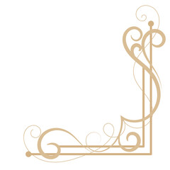 Gold vintage baroque corner ornament retro pattern antique style acanthus. Decorative design filigree calligraphy. You can use for wedding decoration of greeting card and laser cutting.