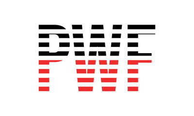 PWF three initial letter iconic line negative space minimal logo design vector template. monogram, abstract, wordmark, business, typography, minimalist, brand, company, flat, modern, unique, simple