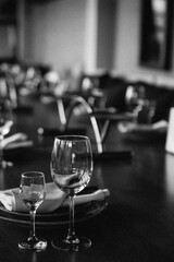 table setting in the restaurant, before dinner