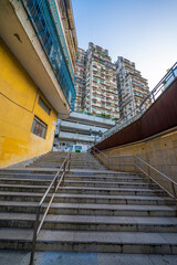 Fototapeta premium The local residential area in the old districts of Macau.