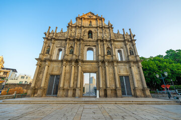 Fototapeta premium Ruins of St. Paul's. Popular tourist attraction in Macao, China