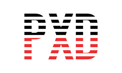 PXD three initial letter iconic line negative space minimal logo design vector template. monogram, abstract, wordmark, business, typography, minimalist, brand, company, flat, modern, unique, simple