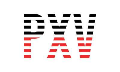 PXV three initial letter iconic line negative space minimal logo design vector template. monogram, abstract, wordmark, business, typography, minimalist, brand, company, flat, modern, unique, simple