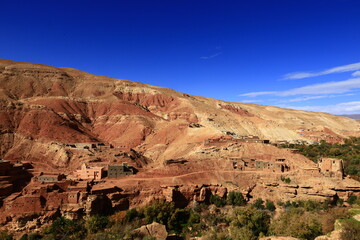 View on a tsar in the High Atlas which is a mountain range in central Morocco, North Africa, the highest part of the Atlas Mountains