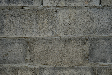 Concreat Stone Wall Texture Background with Gray Bricks and Rough Surface