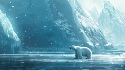 Foto op Canvas Nature bear wildlife polar bear arctic conservation ice animal wilderness cold endangered preservation ecology winter snow climate change environment change warming global warming environmental. © Gosgrapher