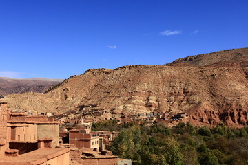 View on a tsar in the High Atlas which is a mountain range in central Morocco, North Africa, the highest part of the Atlas Mountains