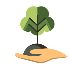 vector illustration of a tree icon, arbor day, green earth