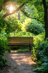 Park Bench in Forest