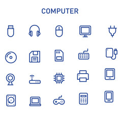 computer vector icons set