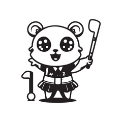 illustrate a kawaii style, cartoon style, sticker type black outline, full body Hamsters and with the following 