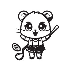 illustrate a kawaii style, cartoon style, sticker type black outline, full body Hamsters and with the following 