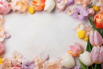 Obraz na płótnie Canvas Colorful Flowers Arranged on a Table