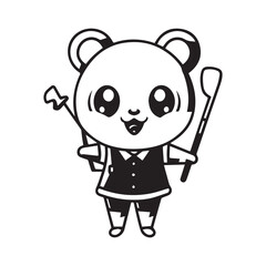 illustrate a kawaii style, cartoon style, sticker type black outline, full body Hamsters and with the following 