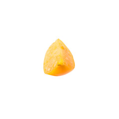 Piece of ripe orange physalis fruit isolated on white