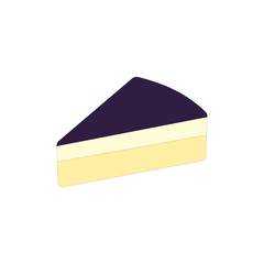 Blueberry Cheesecake slice vector illustration on white background