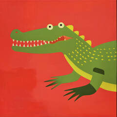 Obraz premium Stylized crocodile Illustration in minimalistic style