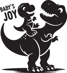 father and baby t-rex dinosaur