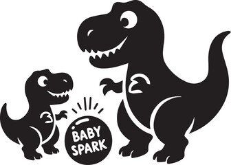 father and baby t-rex dinosaur