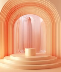 Fototapeta premium Abstract 3D podium for product presentation. Mock up for promotion. Volumetric view