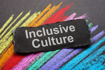 Inclusive culture concept. Colored stripes with chalk and a piece of paper.