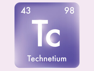 Technetium icon style concept on Periodic table