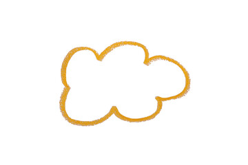 Orange pencil strokes isolated on transparent background