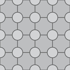 Fototapeta premium Grey pebble or cobblestone paving plan with square and rounded tiles. Vector top view of pathway, walkway for garden or park, street or road